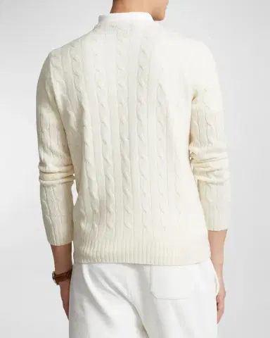 Polo Ralph Lauren Men's The Iconic Cable-Knit Cashmere Sweater | Thumbnail 4