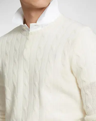 Polo Ralph Lauren Men's The Iconic Cable-Knit Cashmere Sweater | Thumbnail 5