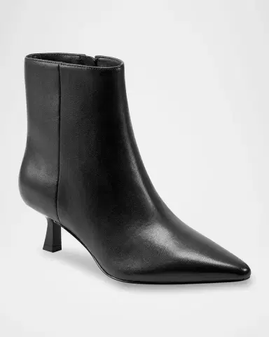 Marc Fisher LTD Kolton Leather Kitten Zip Booties | Thumbnail 2 Marc Fisher LTD Kolton Leather Kitten Zip Booties | Thumbnail 2
