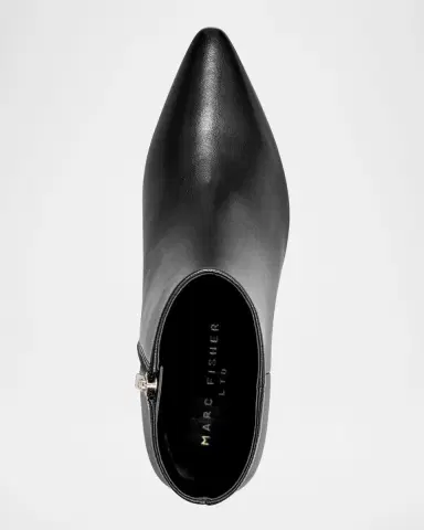 Marc Fisher LTD Kolton Leather Kitten Zip Booties | Thumbnail 4 Marc Fisher LTD Kolton Leather Kitten Zip Booties | Thumbnail 4
