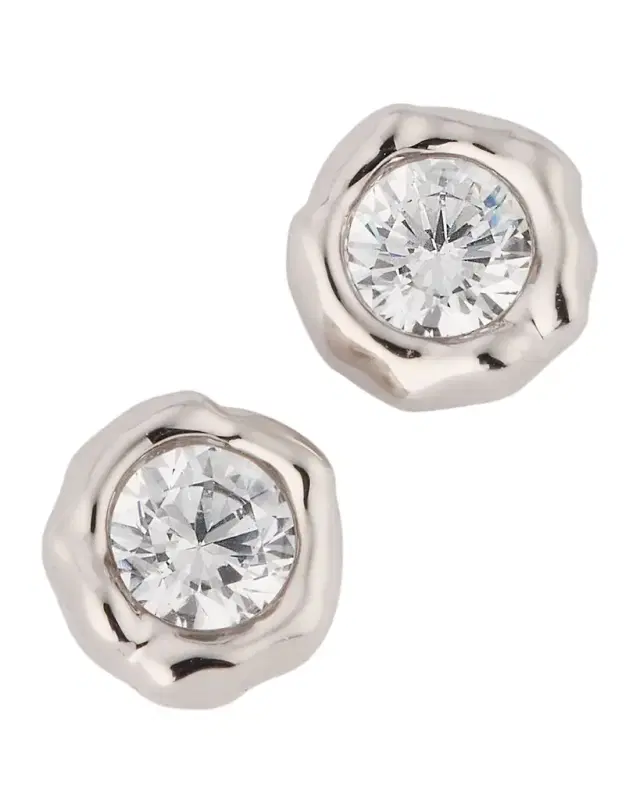 Asterales Molten Bezel Stud Earrings