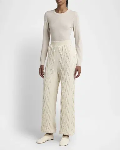 Loro Piana Cocooning Cozy Braids Knit Baby-Cashmere Jogger Trousers | Thumbnail 2 Loro Piana Cocooning Cozy Braids Knit Baby-Cashmere Jogger Trousers | Thumbnail 2