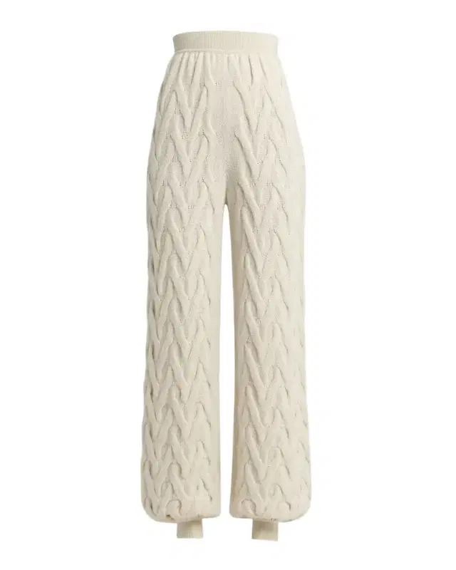 Cocooning Cozy Braids Knit Baby-Cashmere Jogger Trousers Cocooning Cozy Braids Knit Baby-Cashmere Jogger Trousers