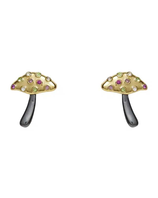 Mushroom Button Earrings