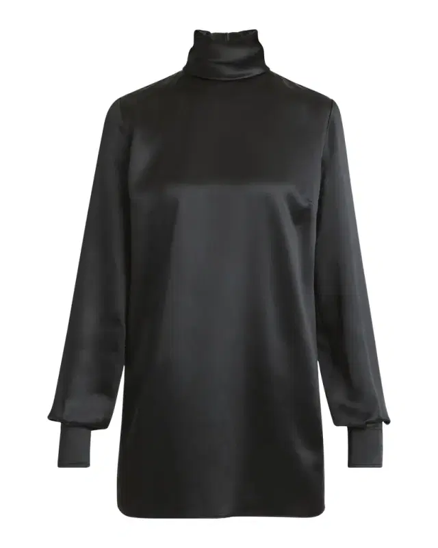 High-Neck Silk Top