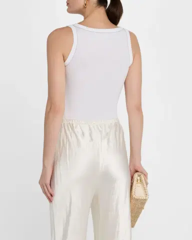 Fabiana Filippi Diamante-Trim Ribbed Jersey Tank | Thumbnail 3 Fabiana Filippi Diamante-Trim Ribbed Jersey Tank | Thumbnail 3
