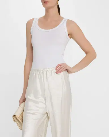 Fabiana Filippi Diamante-Trim Ribbed Jersey Tank | Thumbnail 4 Fabiana Filippi Diamante-Trim Ribbed Jersey Tank | Thumbnail 4