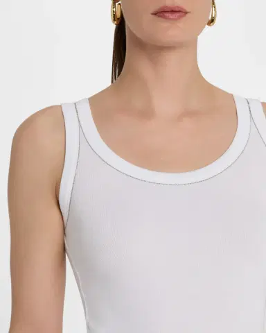 Fabiana Filippi Diamante-Trim Ribbed Jersey Tank | Thumbnail 5 Fabiana Filippi Diamante-Trim Ribbed Jersey Tank | Thumbnail 5