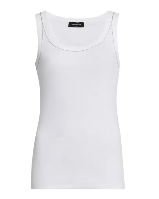 Fabiana Filippi Diamante-Trim Ribbed Jersey Tank