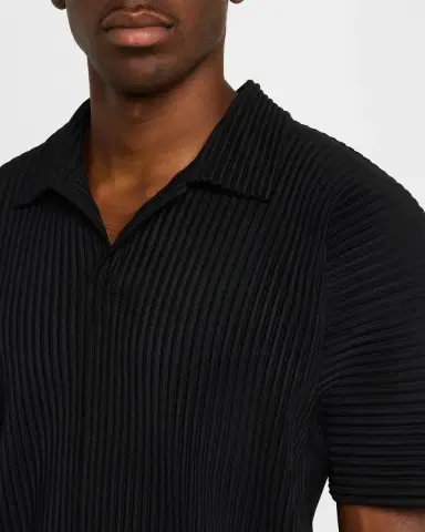 Homme Plissé Issey Miyake Men 's Pleated Polo Shirt | Thumbnail 5
