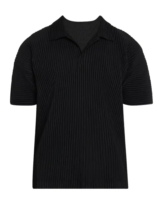 Men 's Pleated Polo Shirt