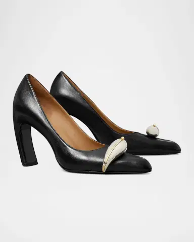 Tory Burch Pierced Leather 90 mm Pumps | Thumbnail 2 Tory Burch Pierced Leather 90 mm Pumps | Thumbnail 2
