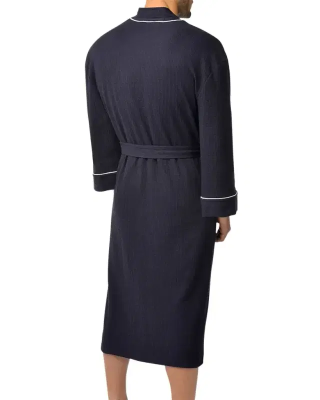 Majestic International Men 's Waffle Knit Kimono Robe