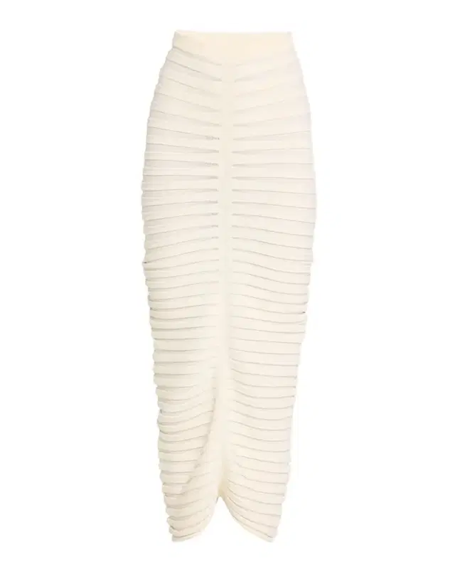 Matte Viscose Wide Rib Midi Skirt