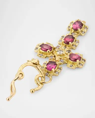 Armenta Yellow Gold Cross Enhancer with Garnets | Thumbnail 4