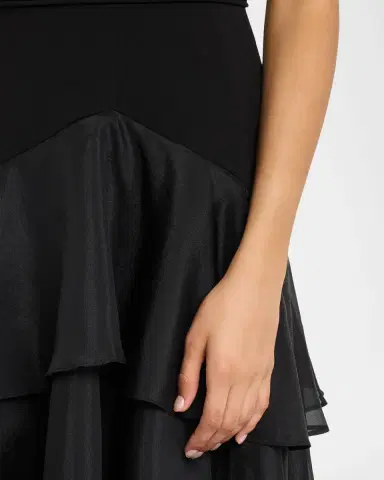 Aidan Mattox One-Shoulder Ruffle Tiered Gown | Thumbnail 5