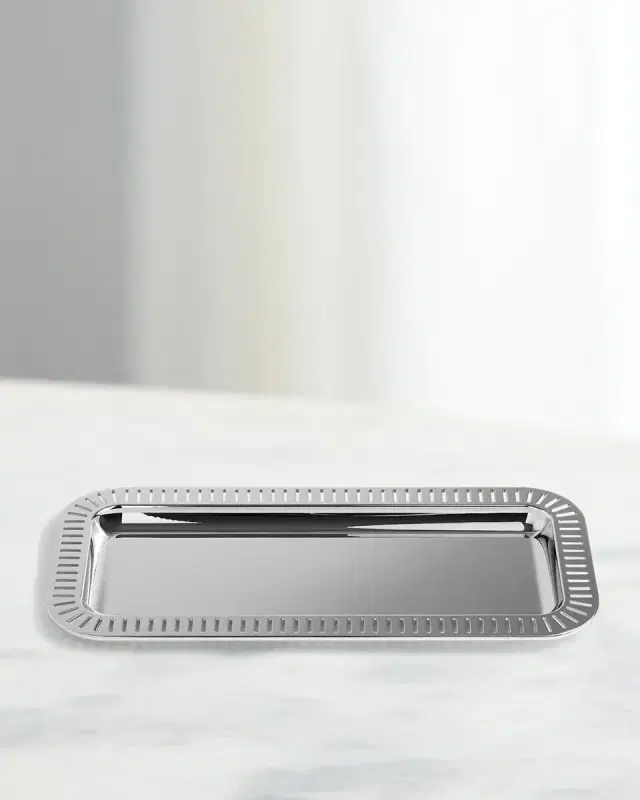 ANNA New York Striations Small Rectangle Serving Tray, 13.75"
