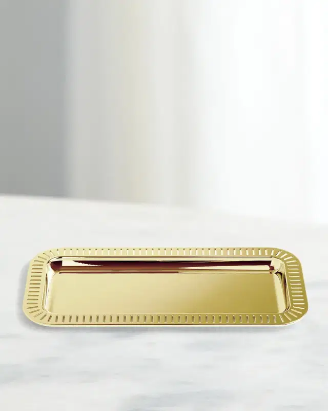ANNA New York Striations Small Rectangle Serving Tray, 13.75"