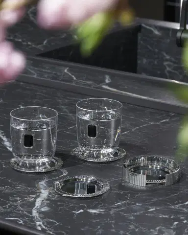 Anna New York Striations Coasters in Holder, Set of 4 | Thumbnail 4 Anna New York Striations Coasters in Holder, Set of 4 | Thumbnail 4