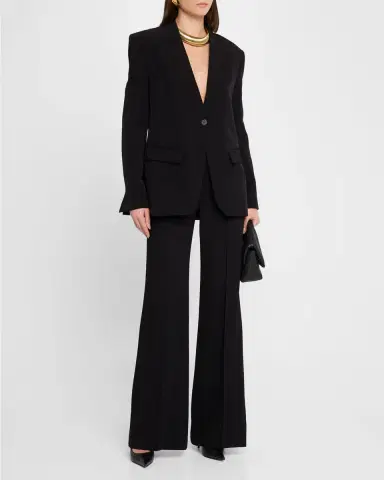 LAPOINTE Matte Crepe Single-Breasted Blazer | Thumbnail 2 LAPOINTE Matte Crepe Single-Breasted Blazer | Thumbnail 2