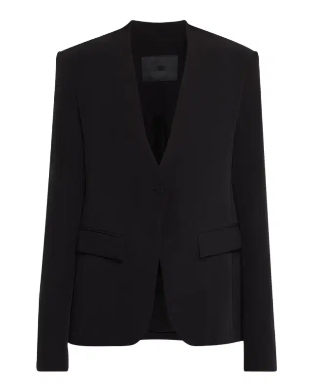 Matte Crepe Single-Breasted Blazer Matte Crepe Single-Breasted Blazer