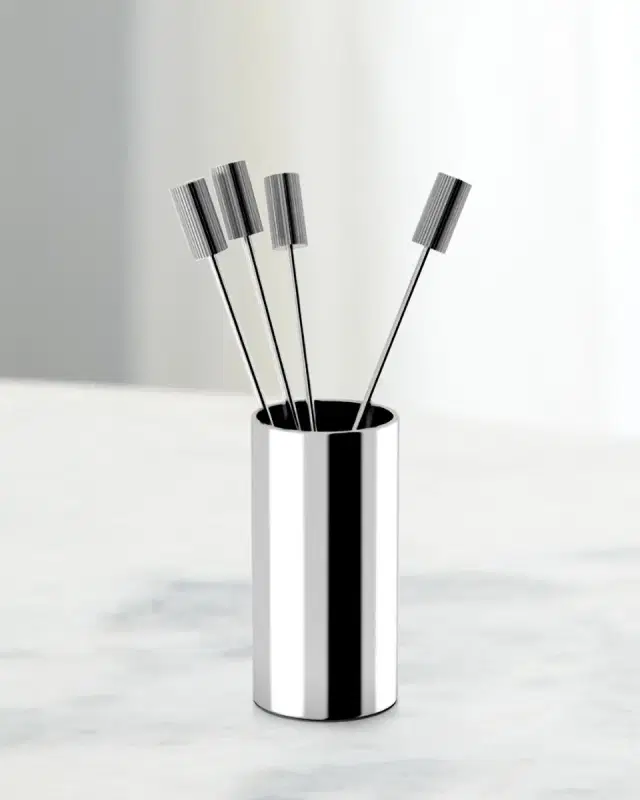 ANNA New York Striations Cocktail Picks in Holder, Set of 4