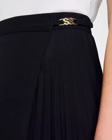 Sandro Souvenir Pleated Midi Skirt | Thumbnail 4 Sandro Souvenir Pleated Midi Skirt | Thumbnail 4