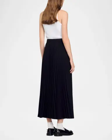 Sandro Souvenir Pleated Midi Skirt | Thumbnail 5 Sandro Souvenir Pleated Midi Skirt | Thumbnail 5