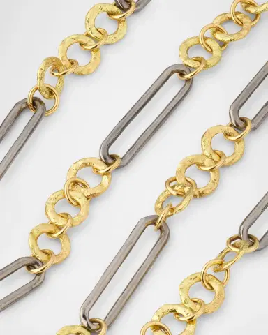 Armenta Silver and 18K Yellow Gold Paperclip Link Necklace | Thumbnail 3