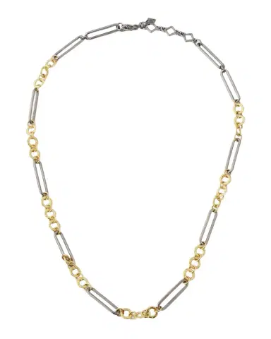 Armenta Silver and 18K Yellow Gold Paperclip Link Necklace | Thumbnail 1