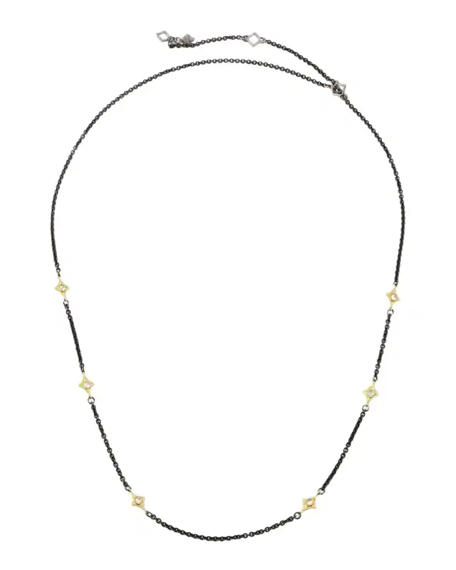 Silver and 18k Yellow Gold Alternating Crivelli Chain Necklace