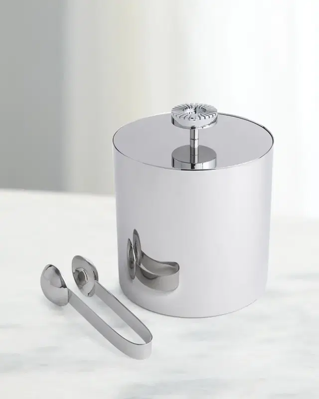 ANNA New York Striations Ice Bucket & Tongs Set
