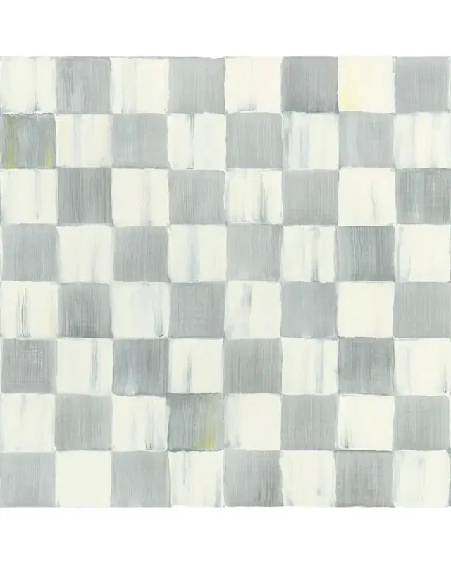 MacKenzie-Childs Sterling Check Wallpaper, 20.5" x 32.8 '