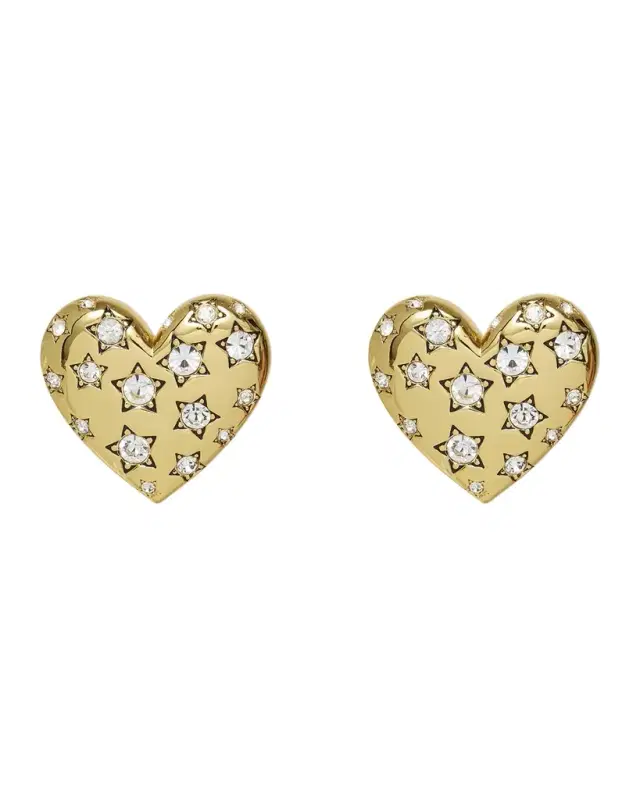 Celestial Heart Button Earrings