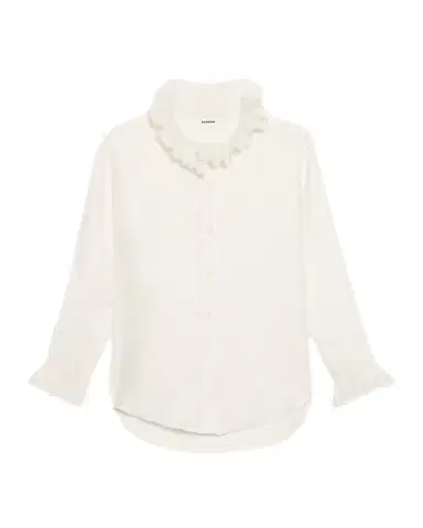 Sandro Haby Ruffled Silk Shirt | Thumbnail 1 Sandro Haby Ruffled Silk Shirt | Thumbnail 1
