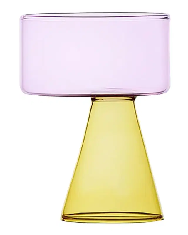 ICHENDORF Travasi Yellow and PInk Glass, 10 oz.