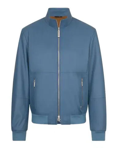 Stefano Ricci Men's Leather Full-Zip Blouson Jacket | Thumbnail 1 Stefano Ricci Men's Leather Full-Zip Blouson Jacket | Thumbnail 1