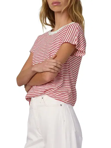 Joe's Jeans Women's The Bubble Striped Cotton-Blend T-Shirt | Thumbnail 4
