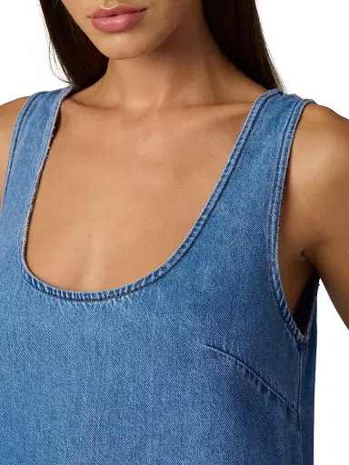 Joe's Jeans Women's The Scoop Neck Denim Minidress | Thumbnail 6 Joe's Jeans Women's The Scoop Neck Denim Minidress | Thumbnail 6