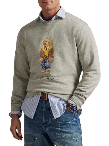 Polo Ralph Lauren Men's Polo Bear Fleece Crewneck Sweatshirt - Loft Heather Heritage Bear | Thumbnail 3