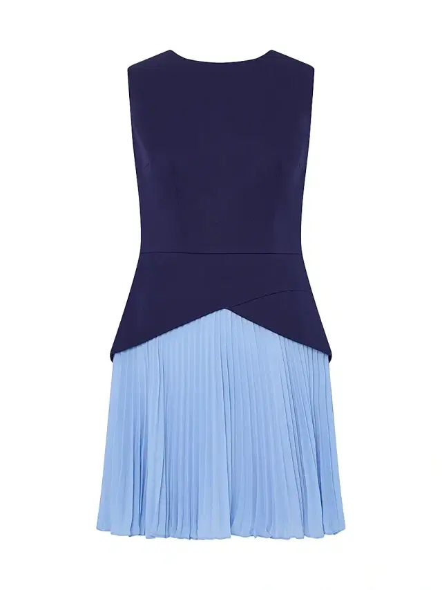 Milly Women's Haddy Pleated Two-Tone Minidress - Navy