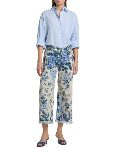 Kobi Halperin Women's Anne Floral-Print Twill Crop Pants - Ecru Multi | Thumbnail 2 Kobi Halperin Women's Anne Floral-Print Twill Crop Pants - Ecru Multi | Thumbnail 2