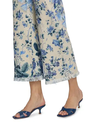 Kobi Halperin Women's Anne Floral-Print Twill Crop Pants - Ecru Multi | Thumbnail 6 Kobi Halperin Women's Anne Floral-Print Twill Crop Pants - Ecru Multi | Thumbnail 6