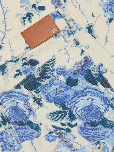 Kobi Halperin Women's Anne Floral-Print Twill Crop Pants - Ecru Multi | Thumbnail 7 Kobi Halperin Women's Anne Floral-Print Twill Crop Pants - Ecru Multi | Thumbnail 7