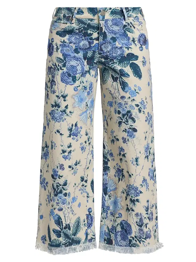 Women's Anne Floral-Print Twill Crop Pants - Ecru Multi Women's Anne Floral-Print Twill Crop Pants - Ecru Multi