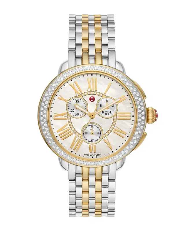 Serein Two Tone 18K Gold Plated Diamond Watch