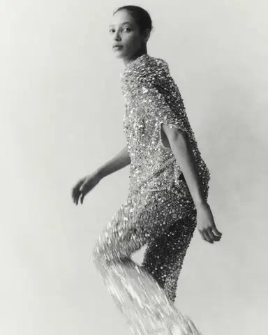 Lapointe Sequined Net Mesh Cape T-Shirt | Thumbnail 4 Lapointe Sequined Net Mesh Cape T-Shirt | Thumbnail 4