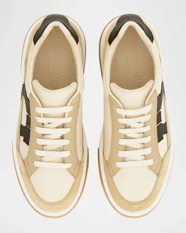 Ferragamo Men's Cassina Gancio Low-Top Sneakers | Thumbnail 4 Ferragamo Men's Cassina Gancio Low-Top Sneakers | Thumbnail 4