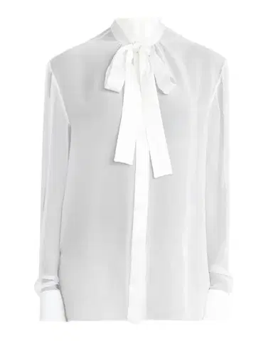 Dolce & Gabbana Chiffon Button Down Neck-Tie Blouse | Thumbnail 1