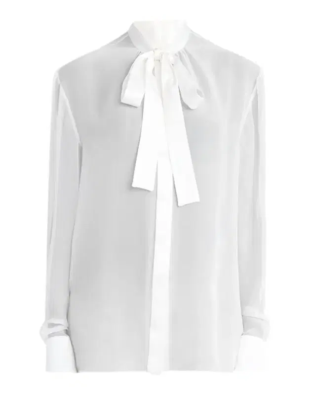 Dolce & Gabbana Chiffon Button Down Neck-Tie Blouse
